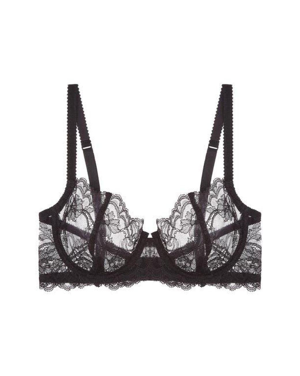 Journelle Anais Low Balconette Lace Underwire Bra in Black | Lyst