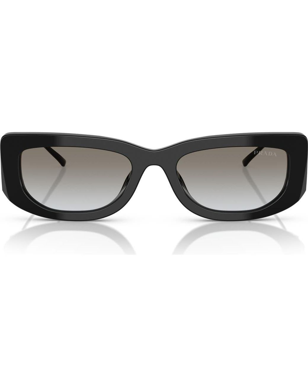 Prada Gray 53Mm Gradient Rectangular Sunglasses