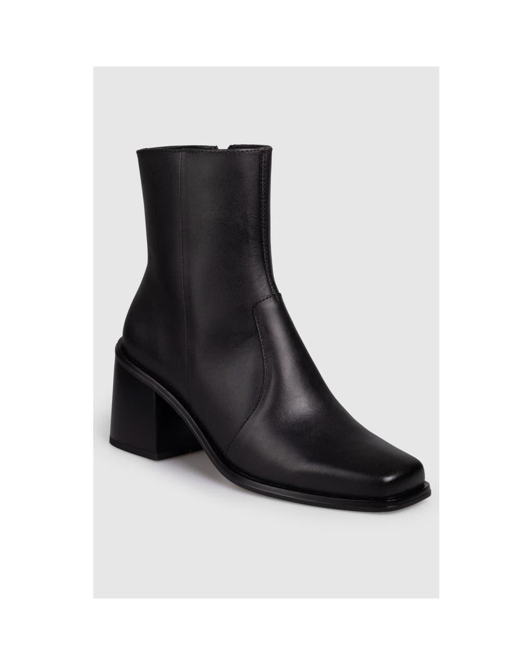 Manuela Black Libia Block Heel Side Up Bootie