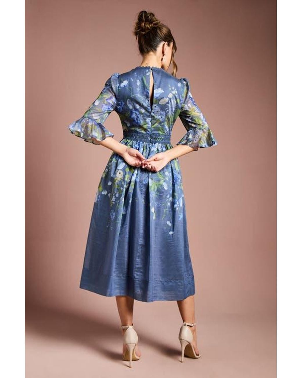 black pleated mini dress Fiorella Long-Sleeve in _badge_patented Size:Custom Size(Leave size in the seller box) Light Blue Vintage Dress