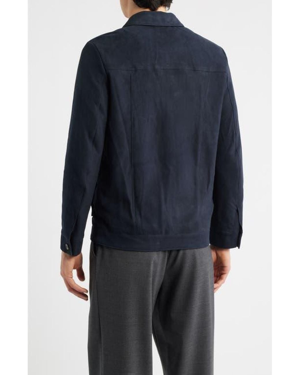 Aurélien Blue Suede Zip Jacket for men