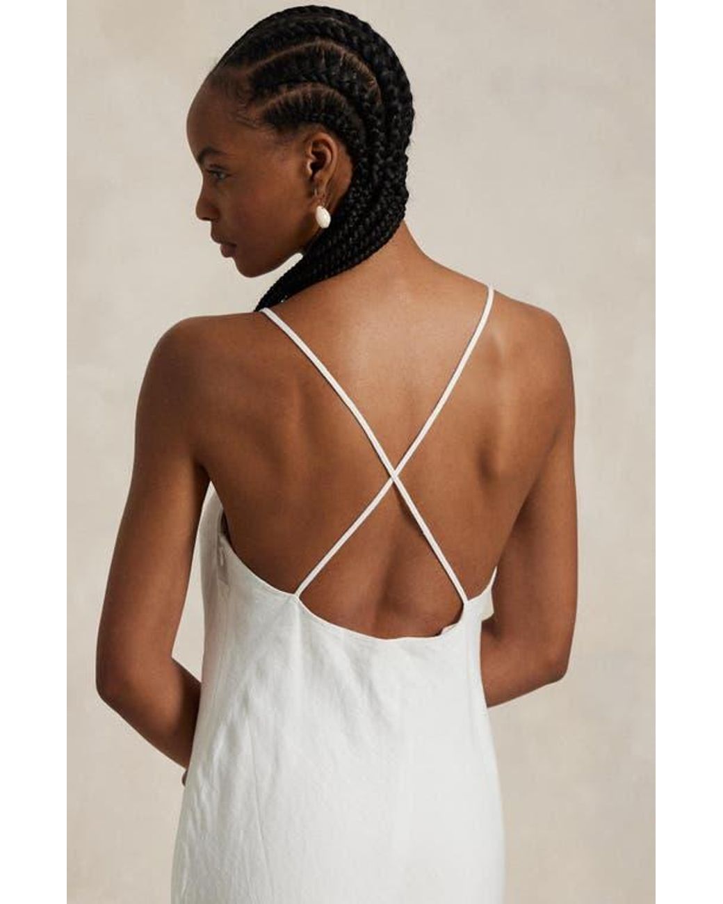 Polo Ralph Lauren Sleevleess Linen A-Line Dress in White | Lyst