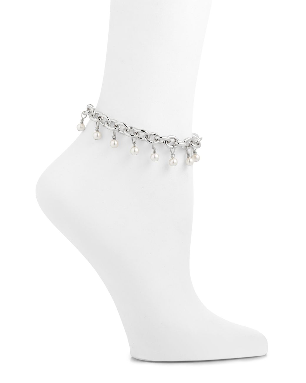 VIDAKUSH White Pearlette Anklet