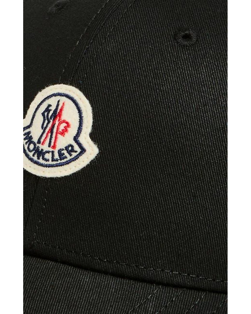 Moncler Black Logo Patch Baseball Cap