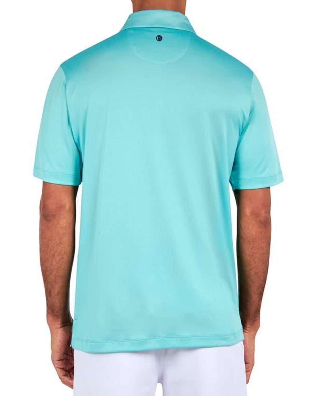 Con.struct Blue Regular Fit Solid Recycled Performance Golf Polo for men