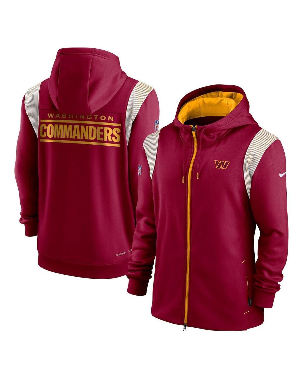 Nike Washington Commanders Performance Sideline Lockup Fullzip Hoodie