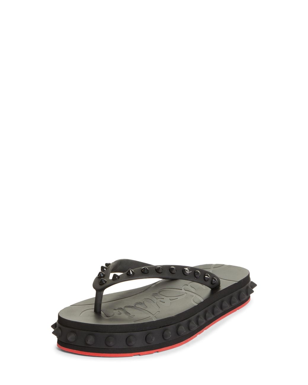 Christian Louboutin Loubi Stud Platform Flip Flop in Gray Lyst