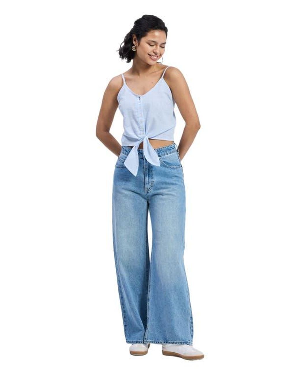 REISTOR Blue Pool Day Tan Lines Stripe Camisole