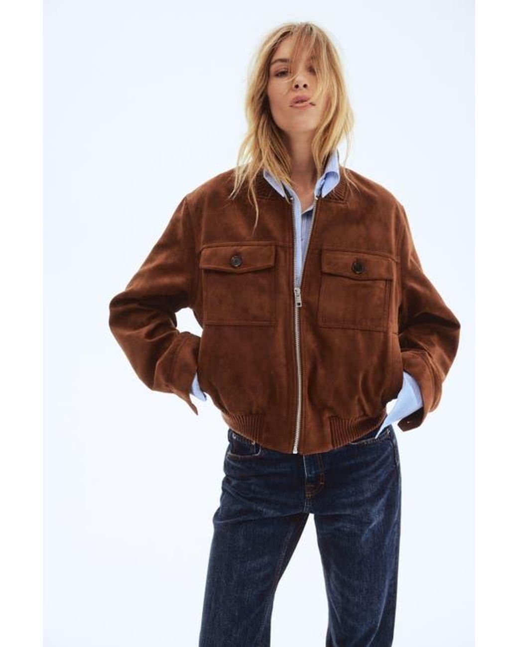 H&M Brown Napped Jacket