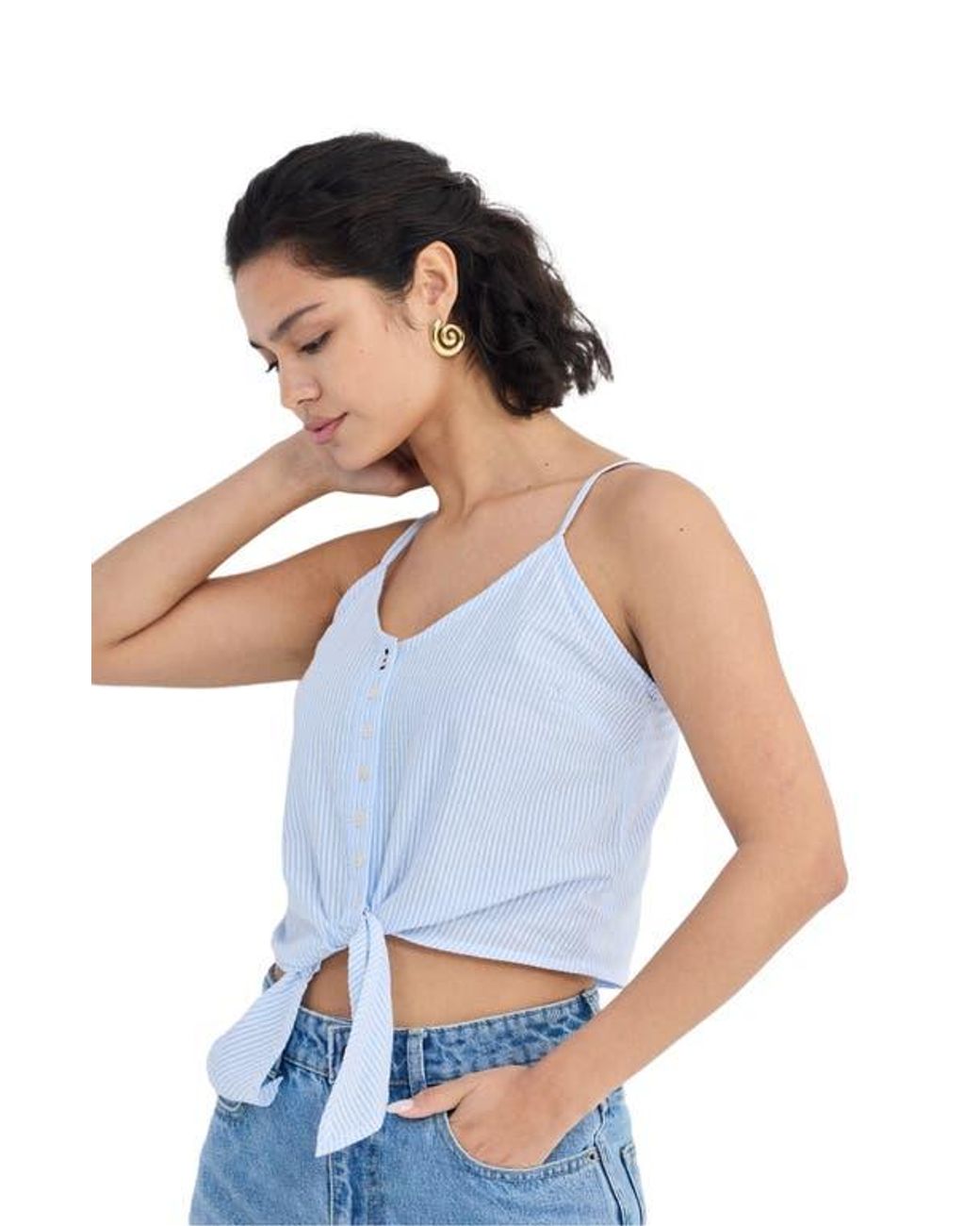 REISTOR Blue Pool Day Tan Lines Stripe Camisole