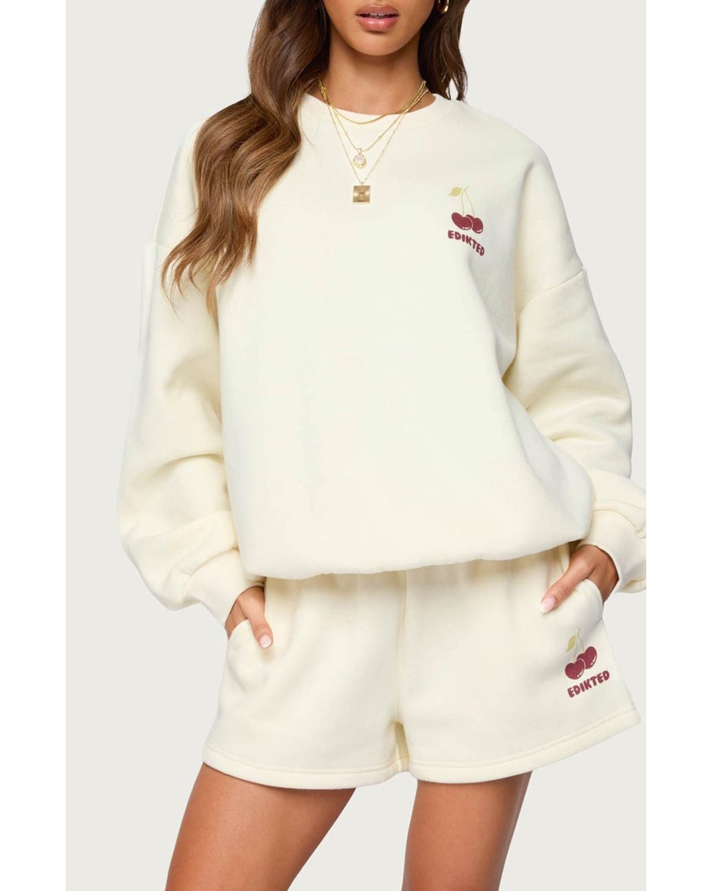 Edikted Natural Cherry Babe Oversize Sweatshirt