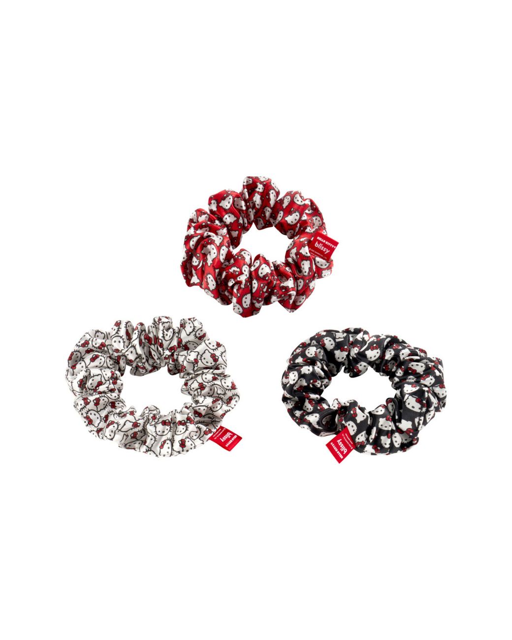 BLISSY Red 3-Pack Silk Scrunchies