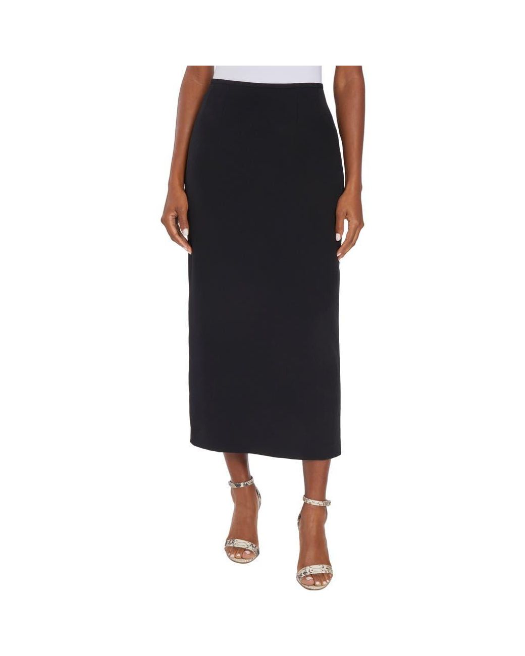 Kasper Black Stretch Midi Skirt