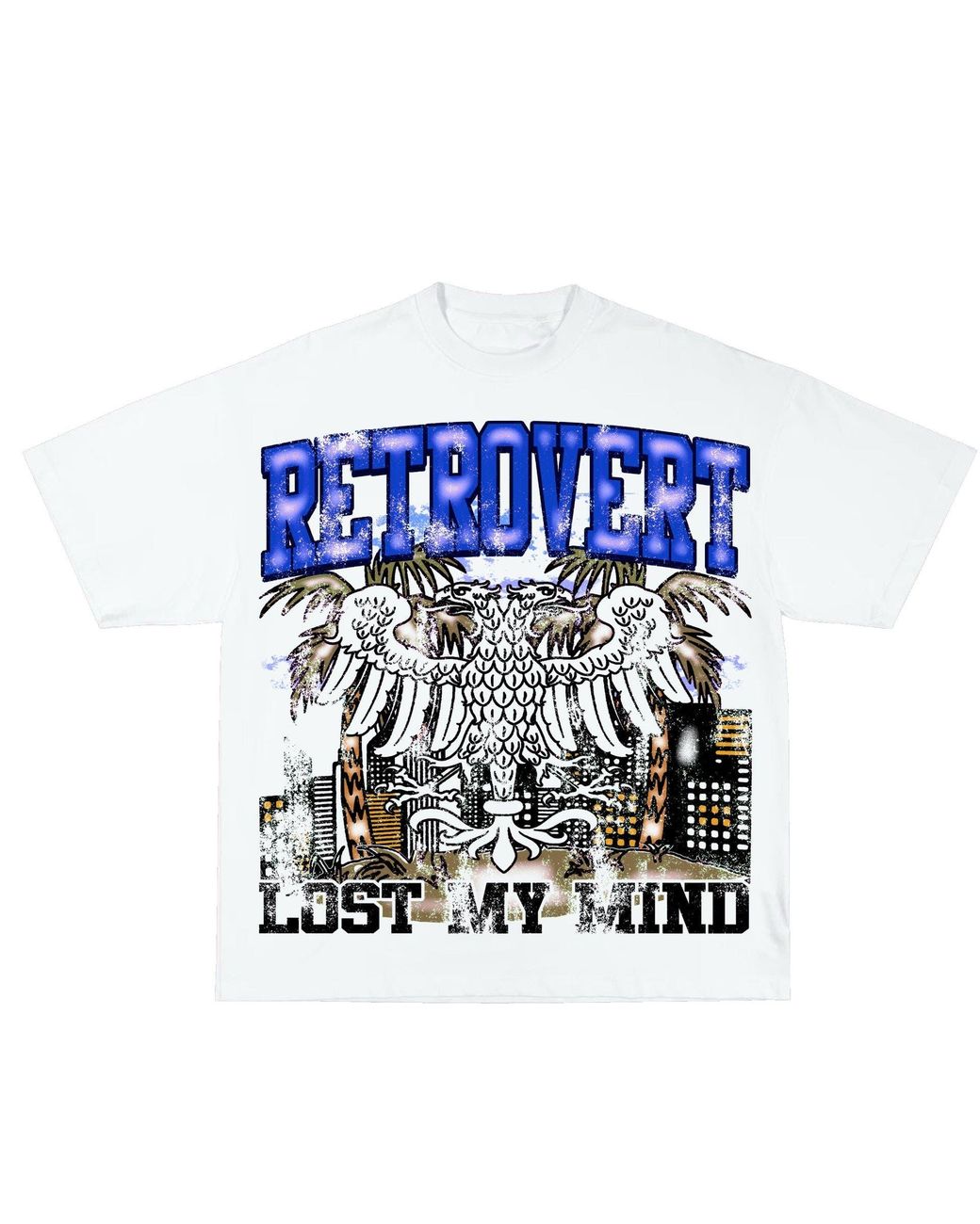 RETROVERT Blue City Bird Tee for men