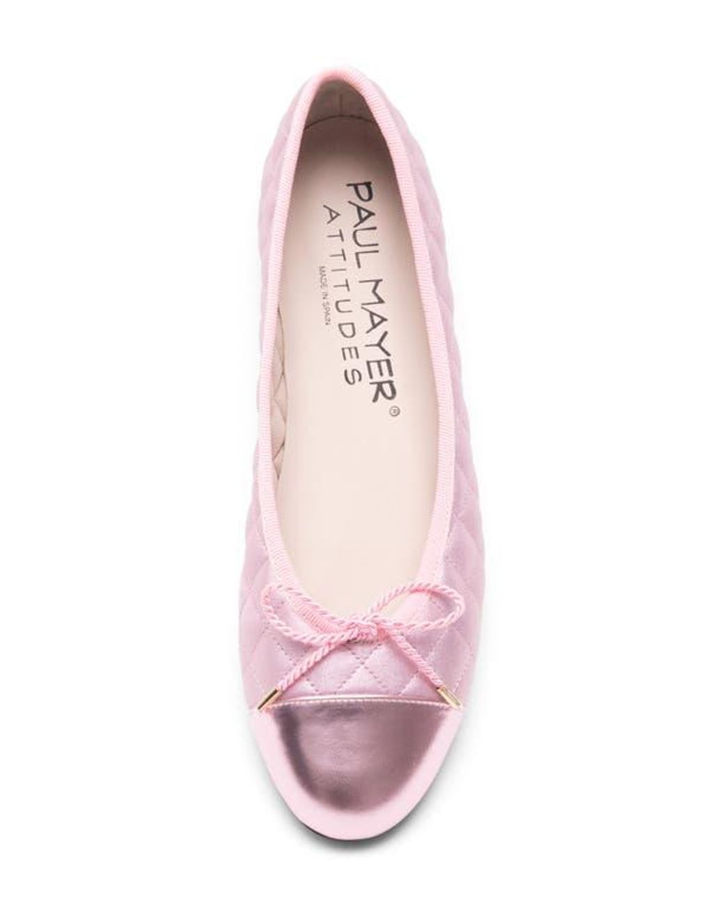 Paul Mayer Pink Best Cap Toe Quilted Ballet Flat