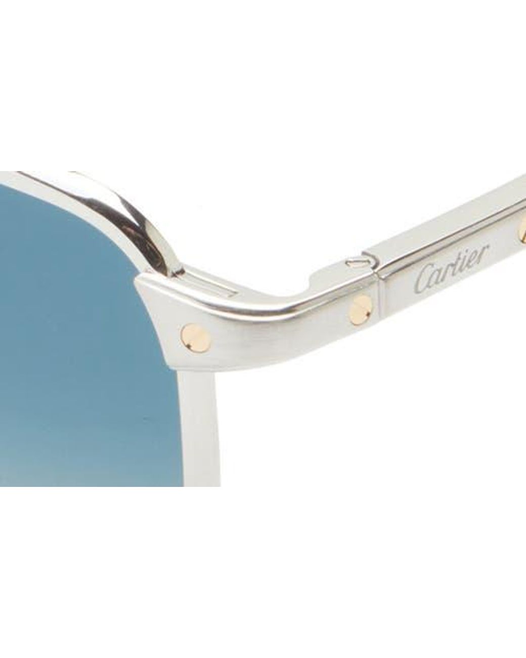 Cartier Blue 54Mm Rectangular Gradient Sunglasses for men