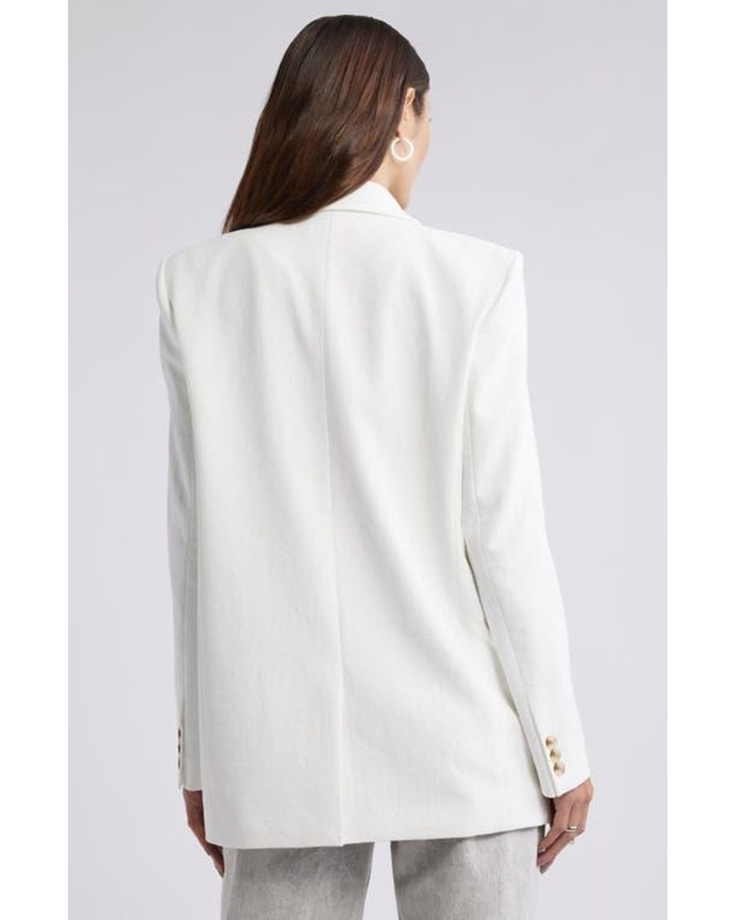 Open Edit White Curator Crepe Relaxed Blazer