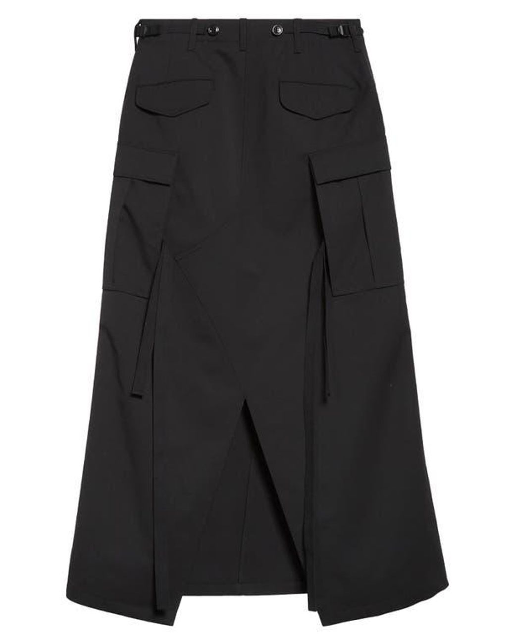 Junya Watanabe Gabardine Cargo Skirt in Black | Lyst