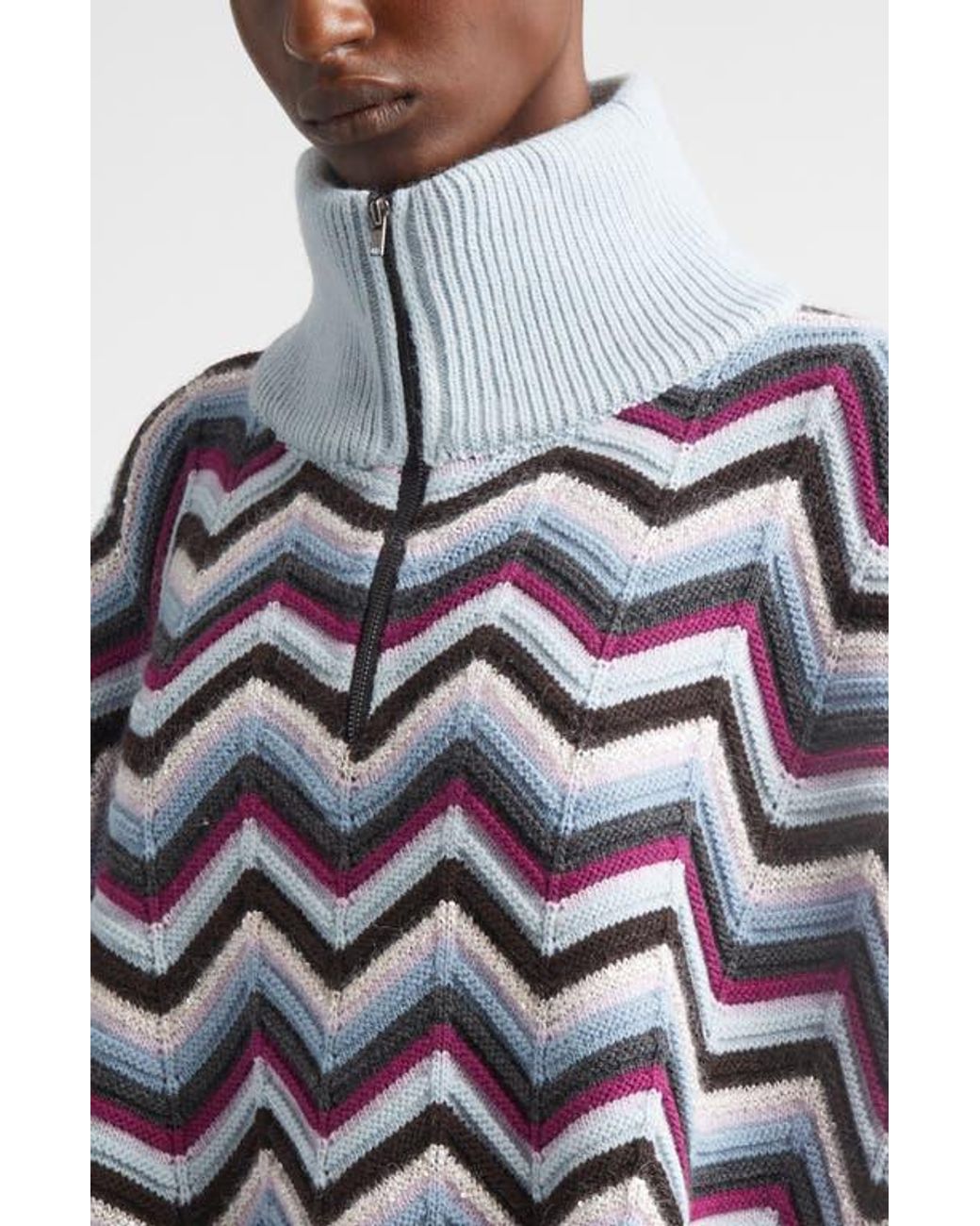 Missoni Multicolor Zigzag Sequin Poncho