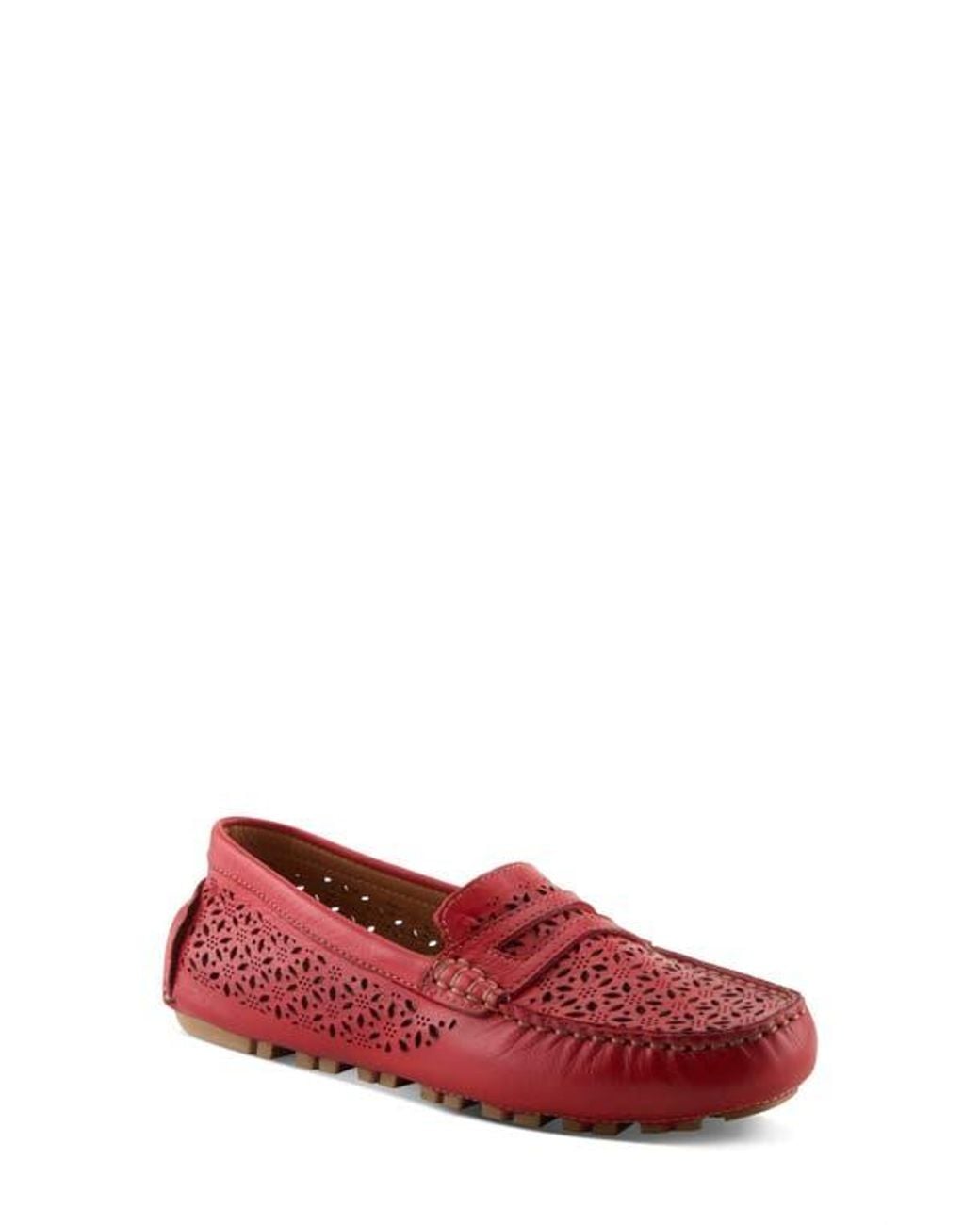 Spring Step Red Crain Driving Penny Loafer