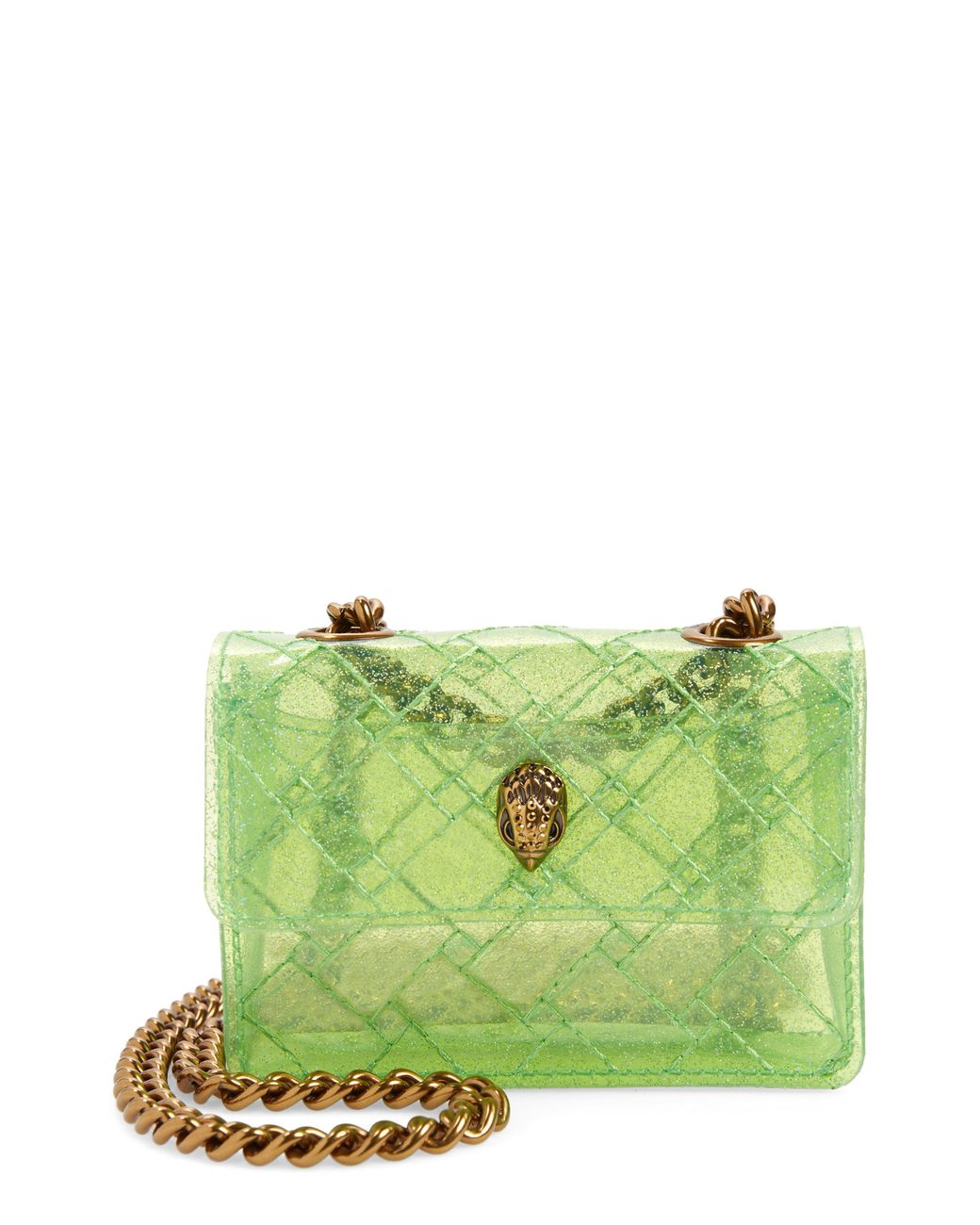 Kurt Geiger Micro Kensington Vinyl Convertible Crossbody Bag in Green