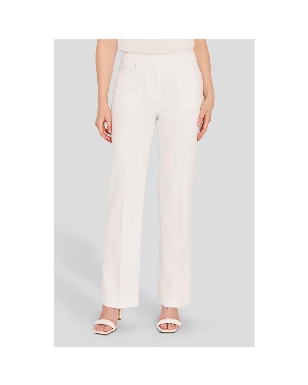 Tahari White Stretch Flare Pants