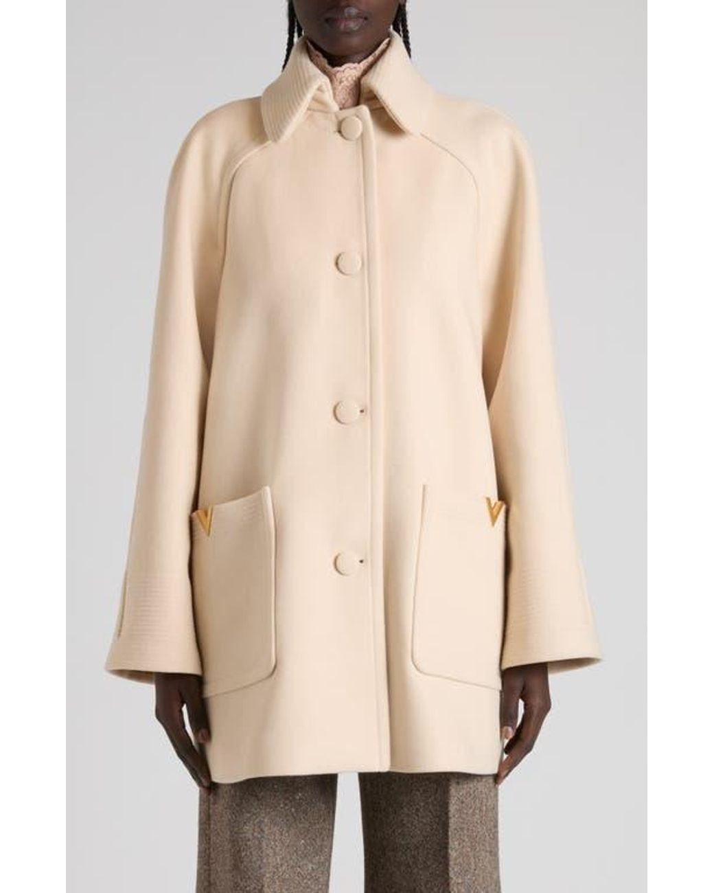 Valentino Natural Double Face Wool Coat