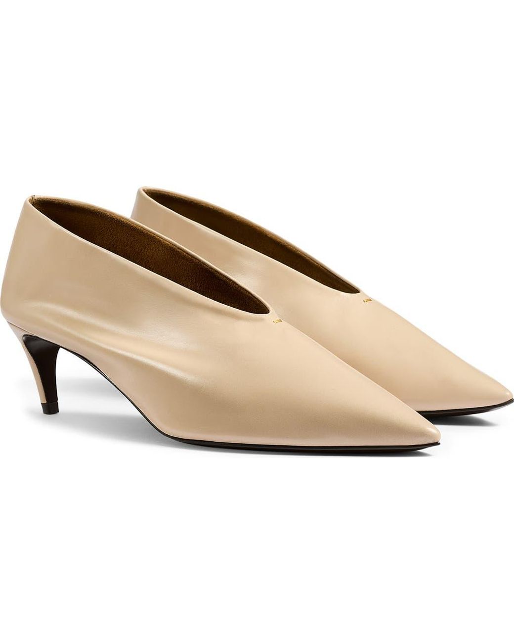 Khaite White Miriam Pointed Toe Pump