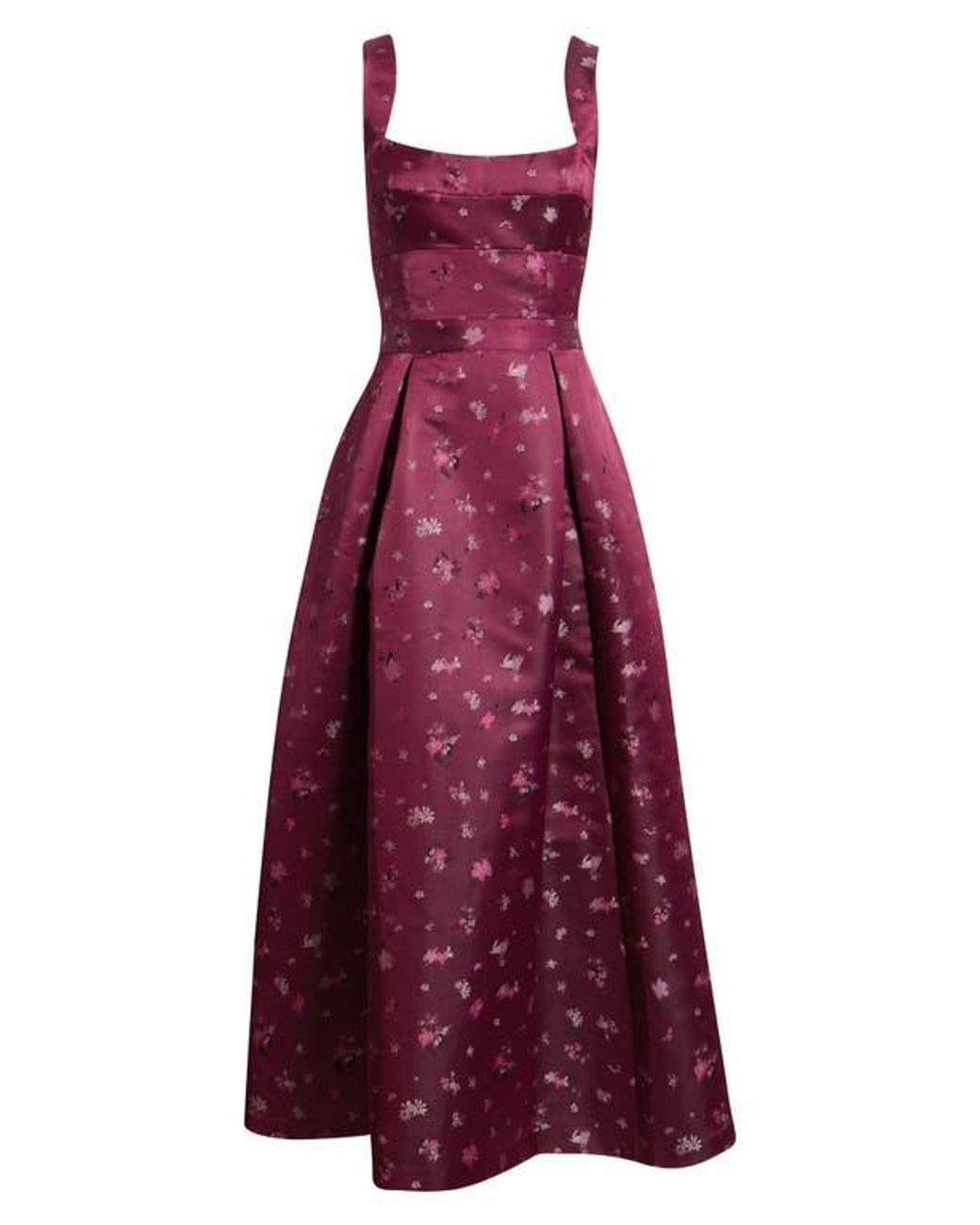 pleated seamed bodice jacquard maxi cocktail dress chelsea28 Chelsea28 Pleated Seamed Bodice Jacquard Maxi Cocktail Dress in Purple