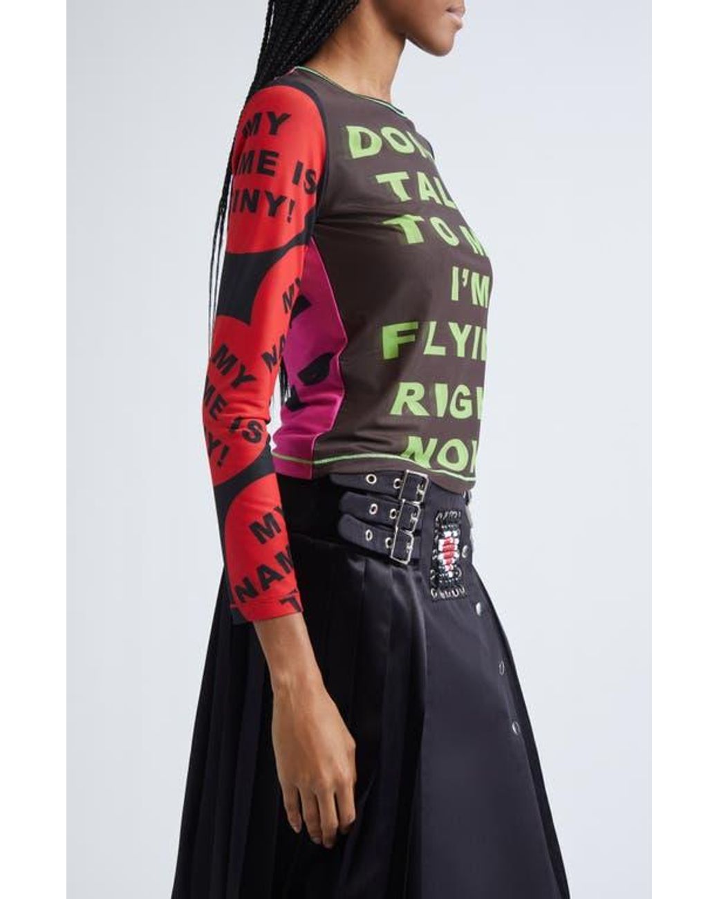 Chopova Lowena Don'T Talk To Me Long Sleeve Mesh Top | Lyst