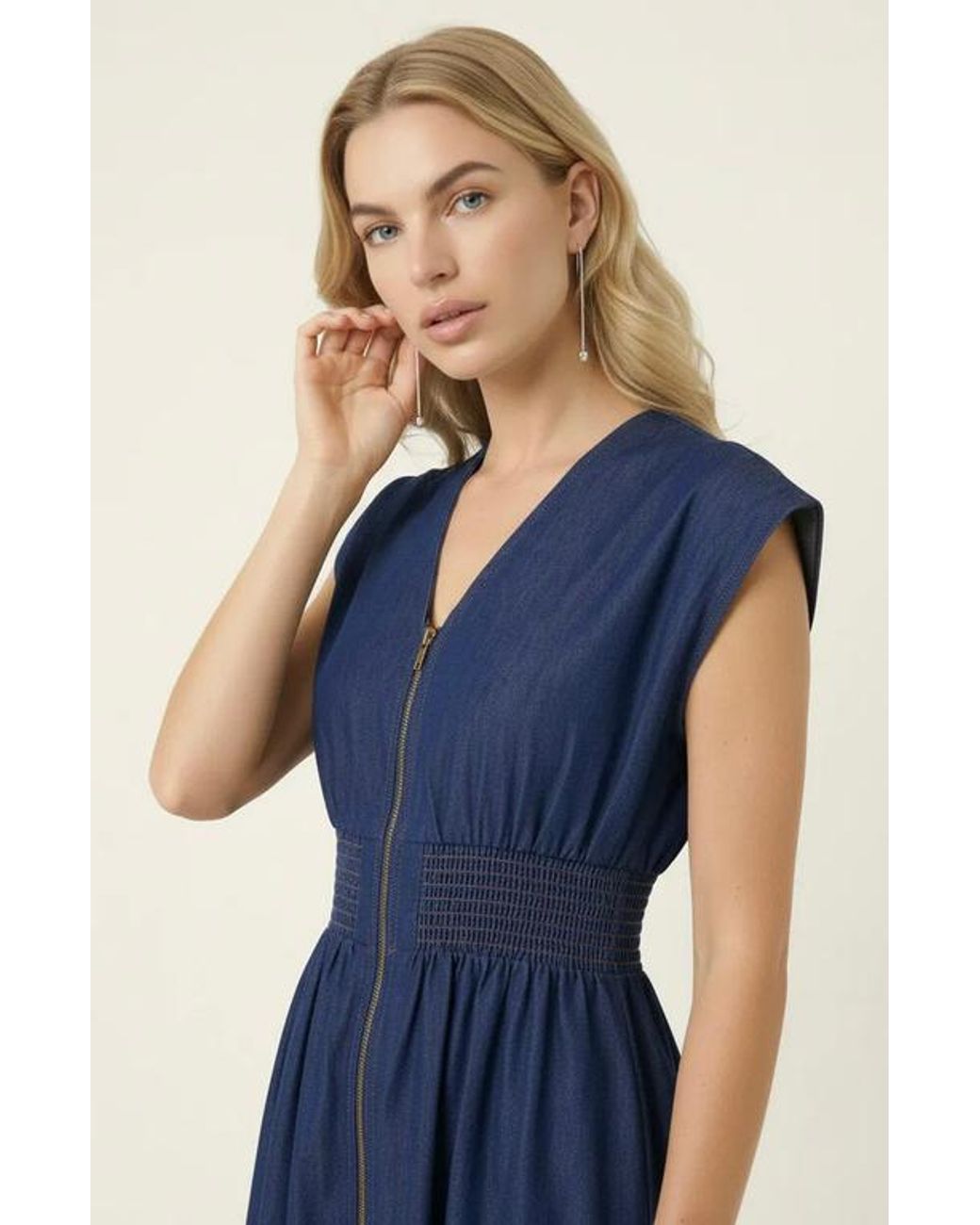 white christmas dresses Morgan Denim Mini Dress Medium