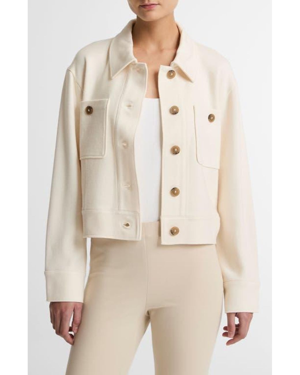 Vince Natural Ponte Knit Jacket