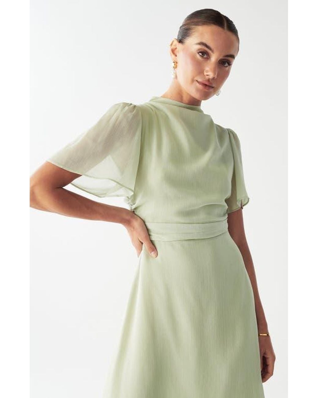 Willa Rory Midi Dress in Green | Lyst