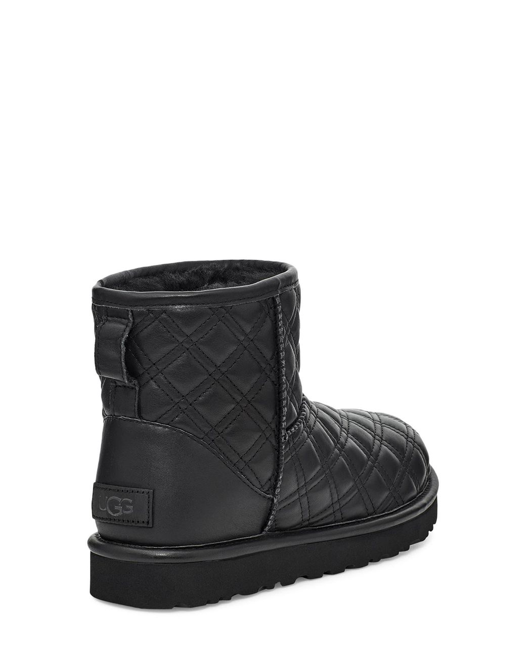 UGG ugg(r) Classic Mini Ii Quilted Genuine Shearling Lined Bootie in Black  | Lyst