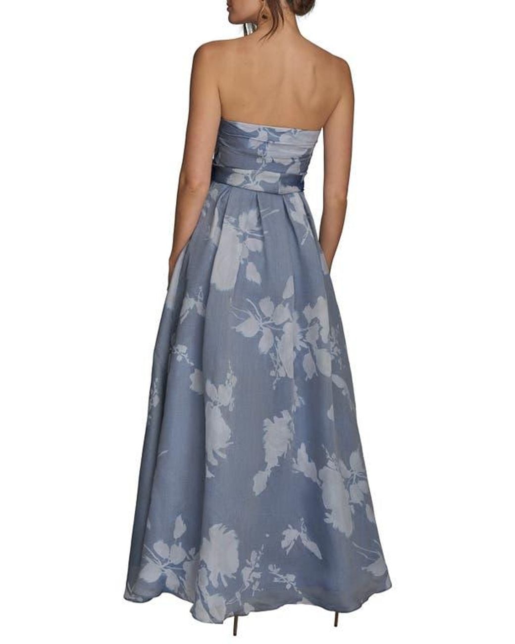 fitted lace wedding dress Floral Jacquard Strapless Midi Gown | GownFit and Flare main image 0