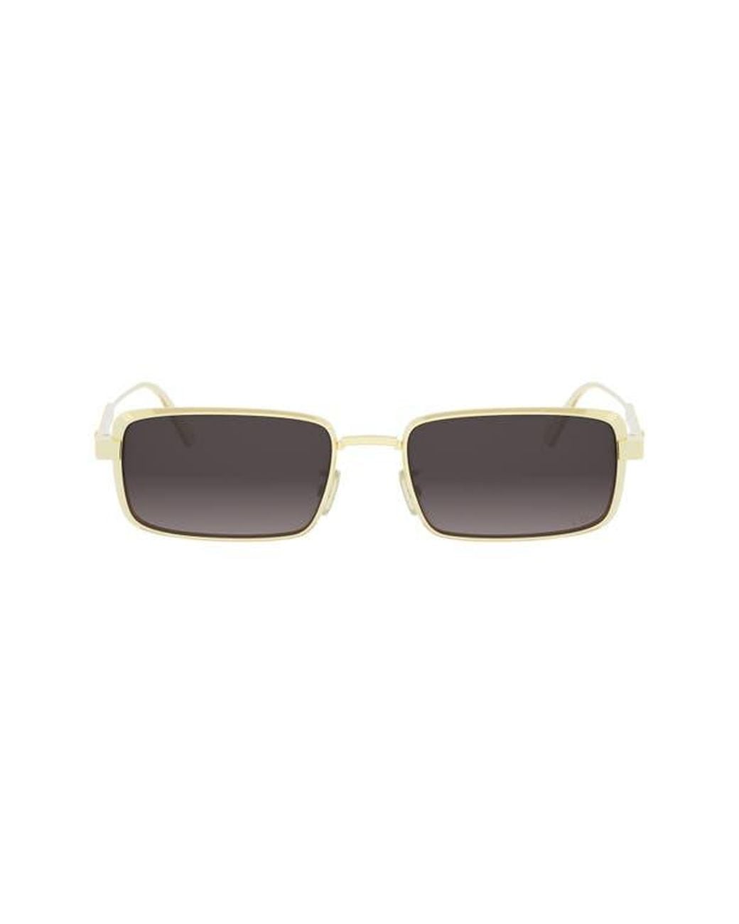 Dior Brown Cannage S2U Rectangular Sunglasses