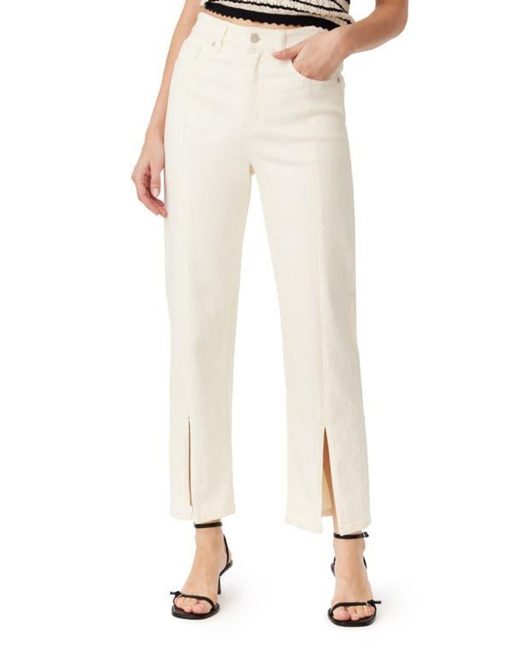 Habitual White Front Slit Jeans