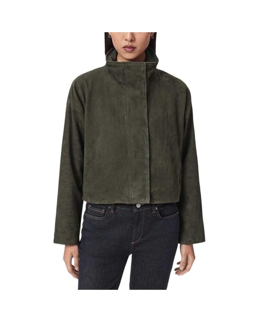 AllSaints Green Ryder Suede Jacket