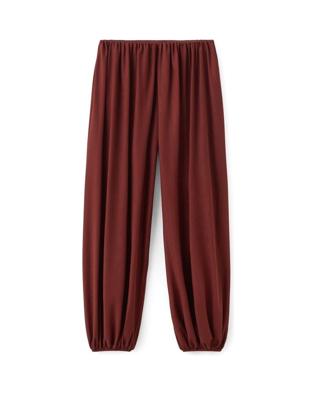 Mango Red Pleated Balloon Pants