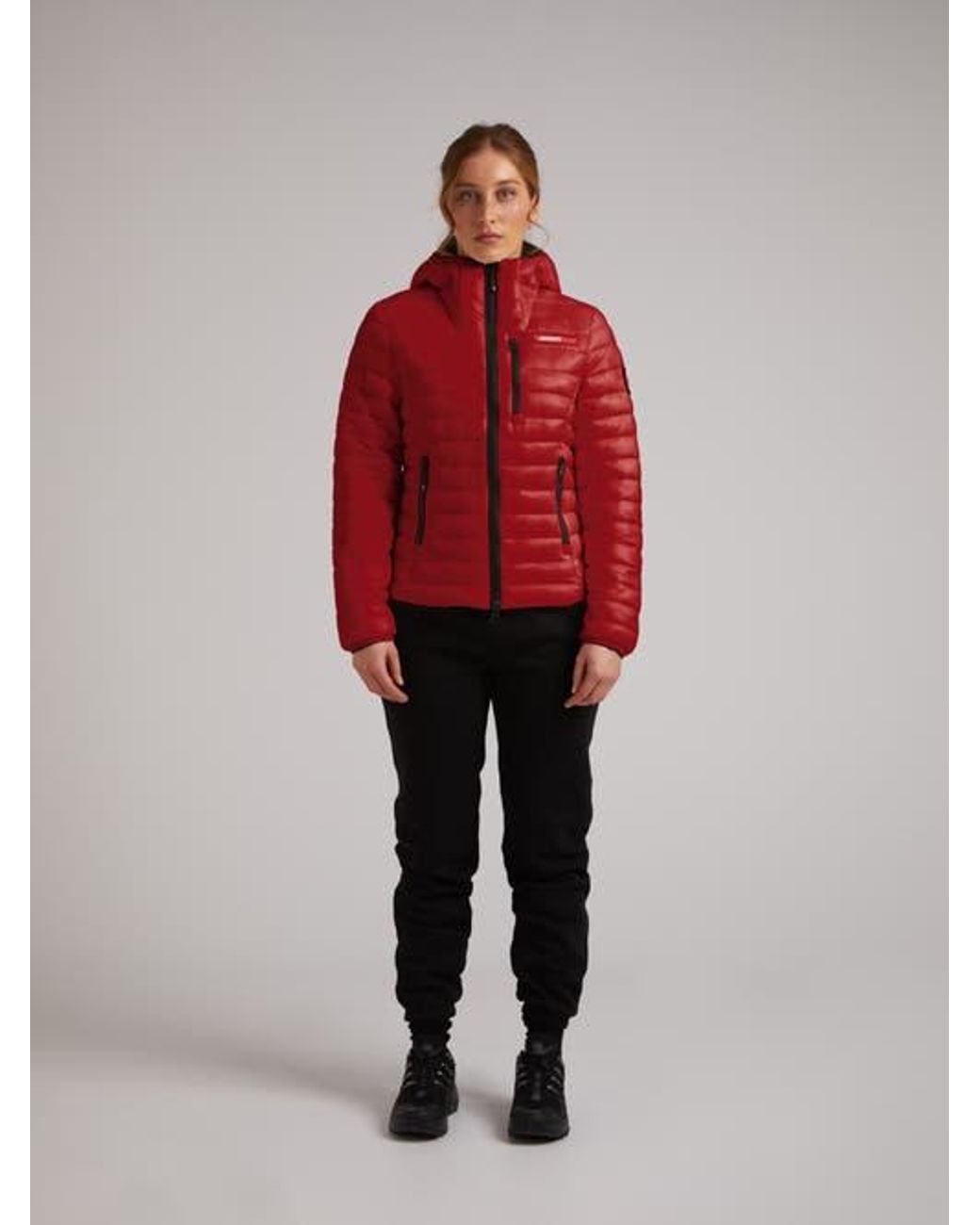 Jacket Red Satell1Te Padded Hooded Jacket
