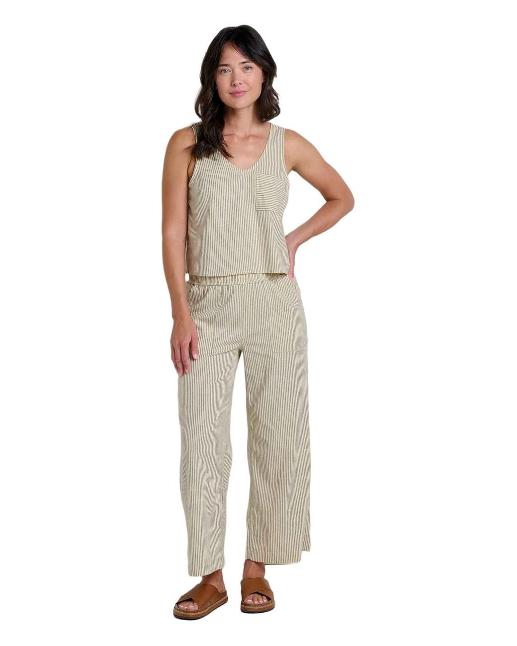 Toad & Co. Green Taj Hemp Button Back Tank