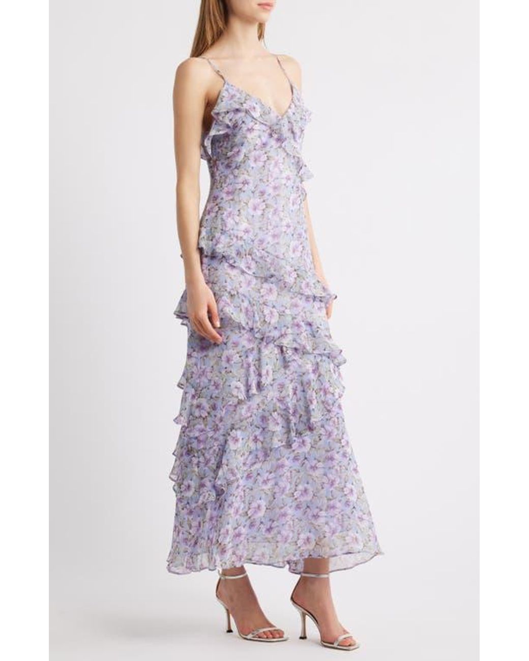 【Velvet】 Luellaプリント maxiドレス Lulus Luella Floral Print Ruffle Sleeveless Maxi Dress in