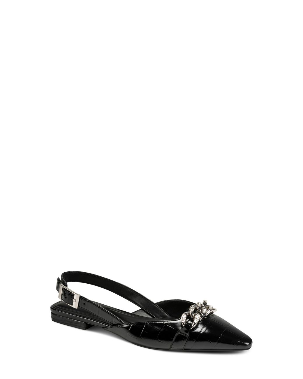 DKNY Black Cosetta Slingback Pointed Toe Flat