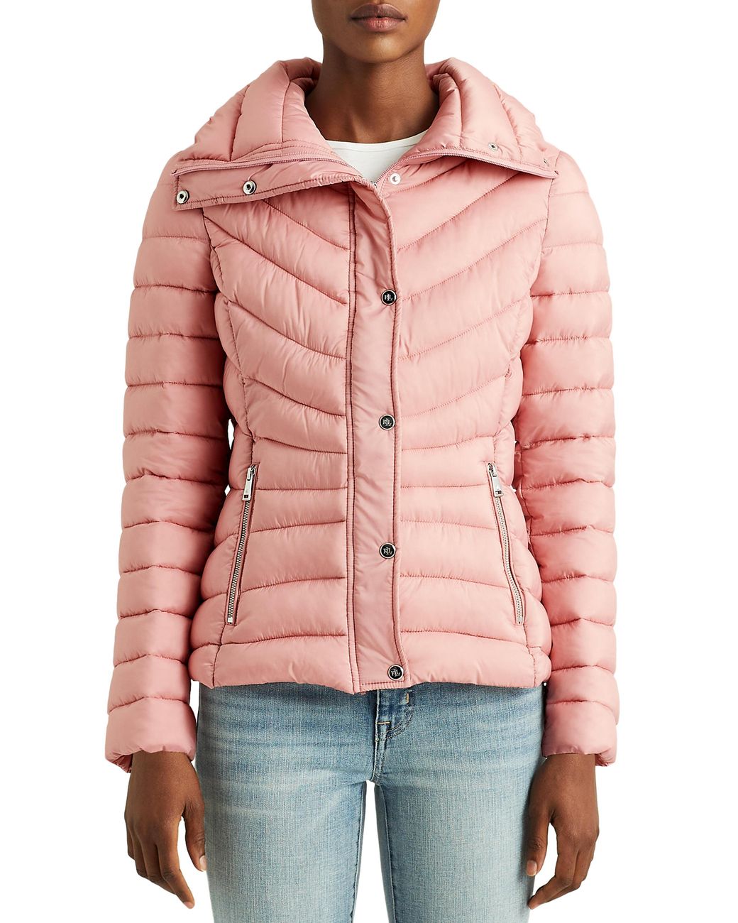 Lauren by Ralph Lauren Synthetic Packable Puffer Jacket, Pink Lyst