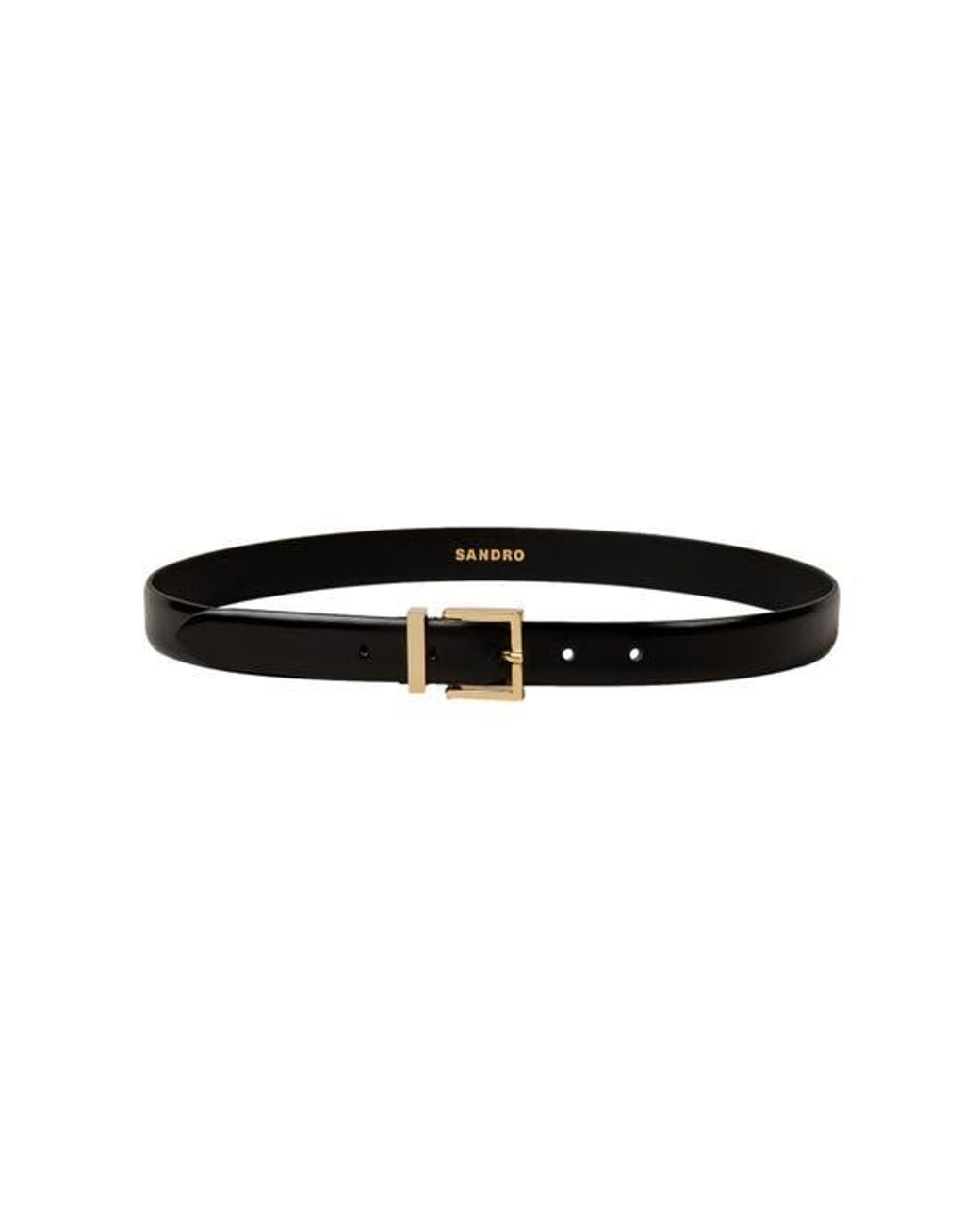 Sandro Black Smooth Leather Belt