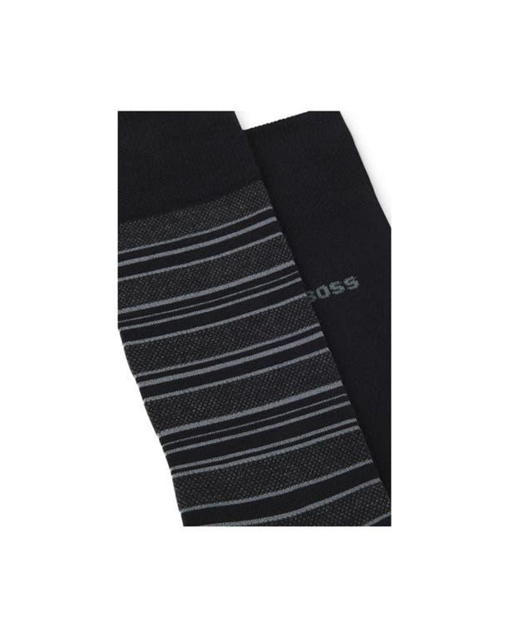 Boss Black Assorted 2-Pack Solid & Stripe Cotton Blend Dress Socks for men