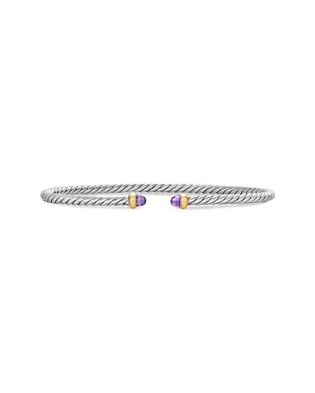 David Yurman White Micro Cable Flex Bracelet