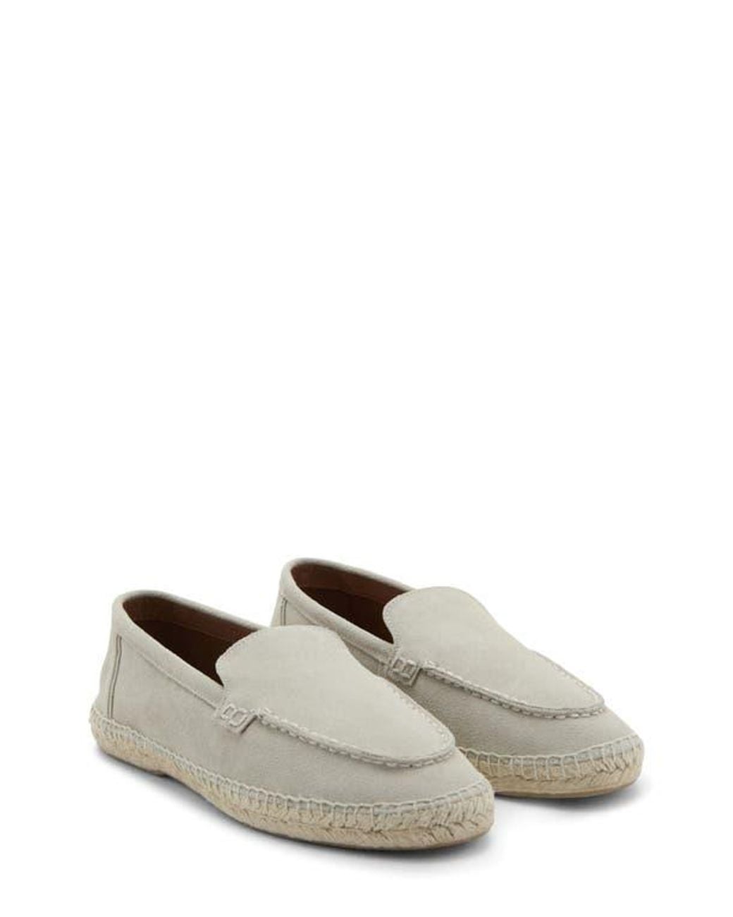 Mango White Jute Leather Loafer for men