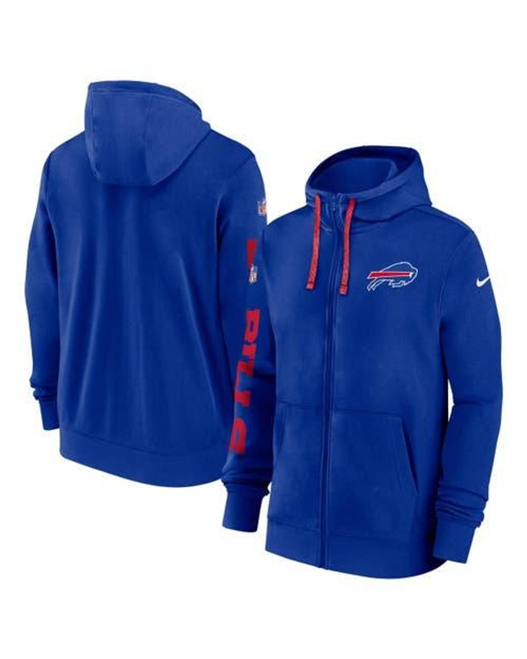 Nike Buffalo Bills 2024 Sideline Club Full Zip Hoodie In Blue For Men