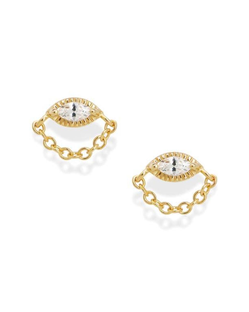 MOD AND JO Metallic Simone Chain Stud Earrings